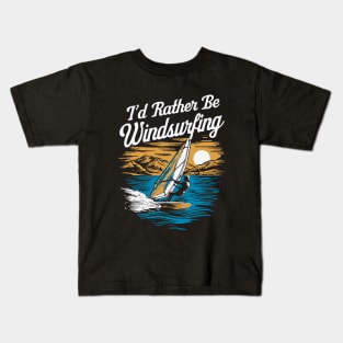 I'd Rather Be Windsurfing. Retro Kids T-Shirt